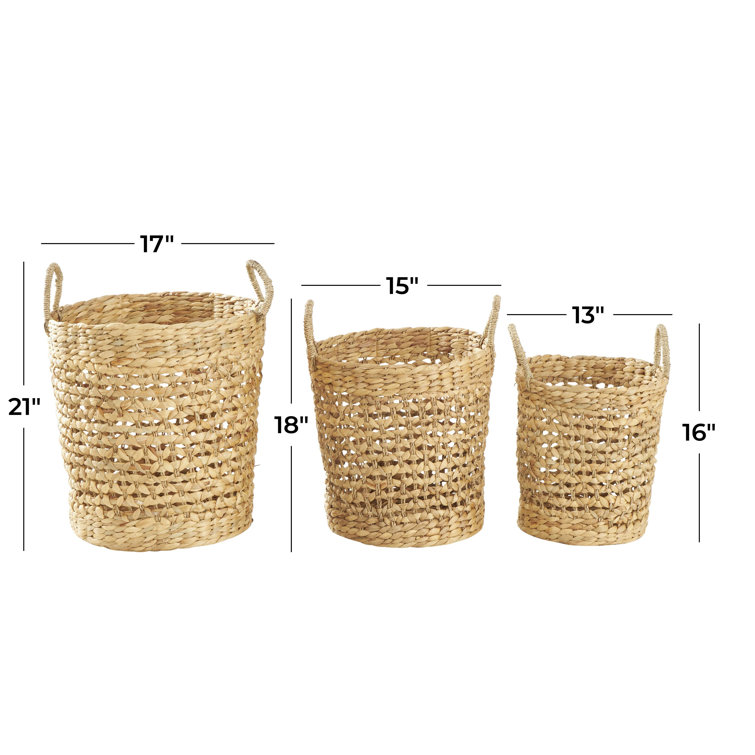 Set of 3 Handmade Woven Wicker Basket for Organizing and sale Storage Basket Set